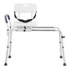 Sliding Tub Transfer Bench, Height Adjustable Bathtub Transfer Bench with Cut-Out Seat, Reversible Backrest & Safety Belt