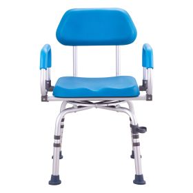 Swivel Shower Chair 360 Degree, Adjustable Shower Seat with Pivoting Arms & Padded Bath Seat for Inside Shower or Tub