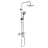 Shower Faucet Set 8" Round Shower Head 3 Function Thermostatic Rainfall Shower Faucet Set Handheld Sprayer with Constant Temperature Polished Chrome w