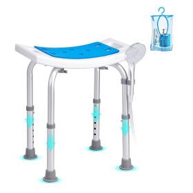 Shower Chair, Adjustable Height Shower Stool, Shower Seat for Inside Shower or Tub, Non-Slip Bench Bathtub Stool Seat for Elderly Disabled Handicap