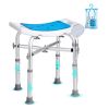 Shower Chair for Inside Shower, Adjustable Height Shower Stool with Crossbar Support, Shower Seat for Shower Tub