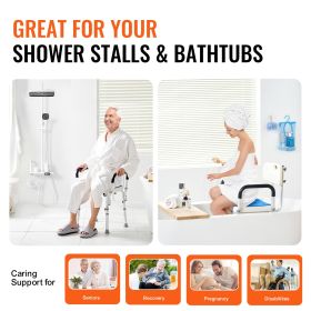 Shower Chair, 400 lbs Capacity, Shower Seat with Back, Adjustable Height Shower Stool, Shower Chair for Inside Shower Bathtub