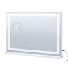 Large Vanity Mirror with Lights and Bluetooth Speaker, Three Color Lighting Modes, Lighted Makeup LED Mirror,5X Magnification,USB,Smart Touch Control