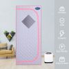 Full Size Portable Grey Steam Sauna tentâ€“Personal Home Spa, with Steam Generator, Remote Control, Foldable Chair