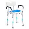 Shower Chair, 400 lbs Capacity, Shower Seat with Back, Adjustable Height Shower Stool, Shower Chair for Inside Shower Bathtub