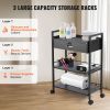 Beauty Salon Trolley Cart, 3-Tier Hair Salon Stations Cabinet for Stylist with Lockable Drawer