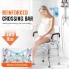 Shower Chair Seat, 400 lbs Capacity, Shower Stool with Crossing Bar, Padded Armrests and Back, Shower Chair for Inside Shower Bathtub