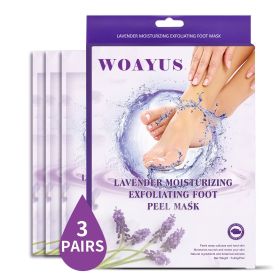 Foot exfoliating mask; suitable for dead skin and calluses; gentle foot care foot mask 3 pieces-lave (Default: Default)