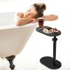 C-Shaped Bathtub Tray Table With Adjustable Height 360Â° Rotatable Desktop Freestanding Bath Caddy Against Wall Couch Bed Sofa Side Table