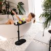 C-Shaped Bathtub Tray Table With Adjustable Height 360Â° Rotatable Desktop Freestanding Bath Caddy Against Wall Couch Bed Sofa Side Table