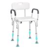 Shower Chair, Shower Seat with Back, Adjustable Height Shower Stool, Shower Chair for Inside Shower Bathtub